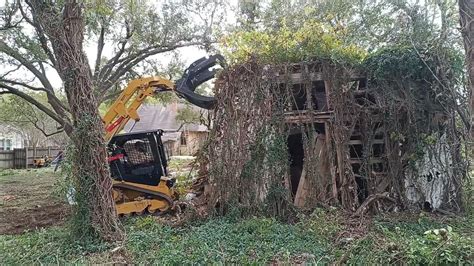 skid steer garage demolition|Garage Demolition Tear Down with Skid Steer .